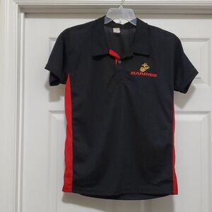 Marines men black & red polo shirt M